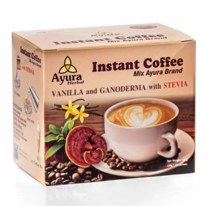 Cafea cu ganoderma, stevie si scortisoara Instant Coffee Mix, 10 plicuri Ayura Herbal