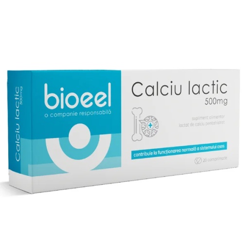 Calciu Lactic 500mg x 20cpr Bioeel