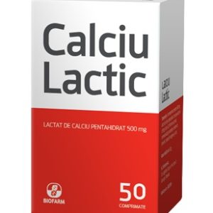 Calciu lactic 500mg x 50cp (Biofarm)