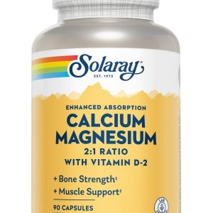 Calciu, Magneziu si Vitamina D Solaray, 90 capsule, Secom