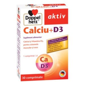 Calcium 600mg + vitamina D3, 30 comprimate, Doppelherz
