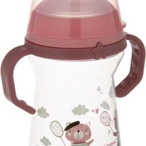 Cana cu cioc de silicon Bonjour Paris roz, 56/613, 250ml, Canpol