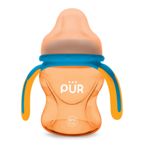 cana cu prindere multipla 150ml portocaliu 6 luni pur1.png