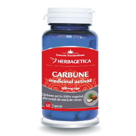 Carbune medicinal activat, 60 capsule, Herbagetica