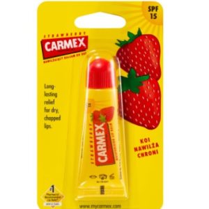 Carmex Balsam pentru buze cu aroma de capsuni, Spf15, tub 10g