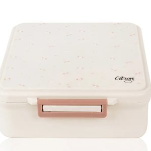 Caserola pentru pranz cu 4 compartimente + 1 borcan termoizolant - design Unicorn, Citron