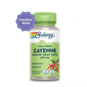 Cayenne ardei iute 450mg, 100 capsule, Solaray