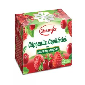 Ceai cu capsuni si merisoare Clipe Magice - Capsunile copilariei, 20 plicuri, Fares