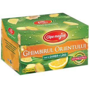 Ceai cu ghimbir si lamaie Clipe Magice - Ghimbirul Orientului, 20 plicuri, Fares