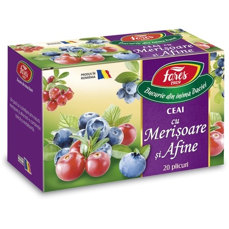 Ceai cu Merisoare si Afine, 20 plicuri – Fares