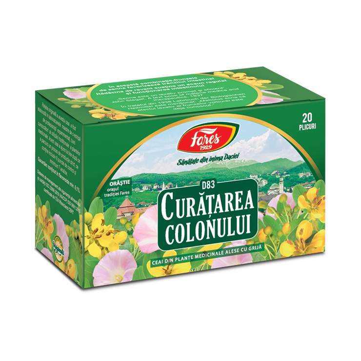 Ceai Curatarea Colonului, D83, 20 plicuri, Fares