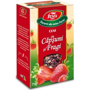 Ceai de capsuni si fragi, 75g, Fares