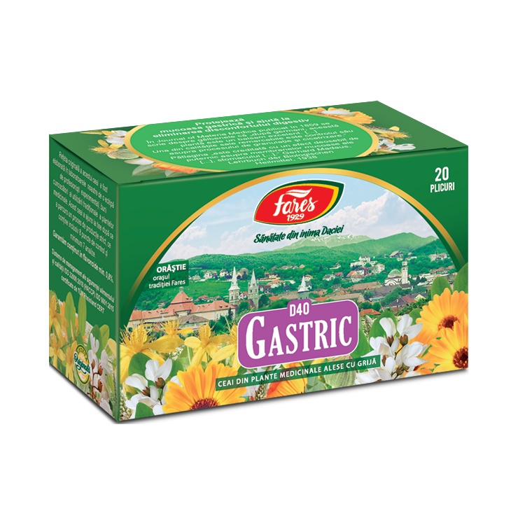 Ceai Gastric D40, 20 plicuri, Fares