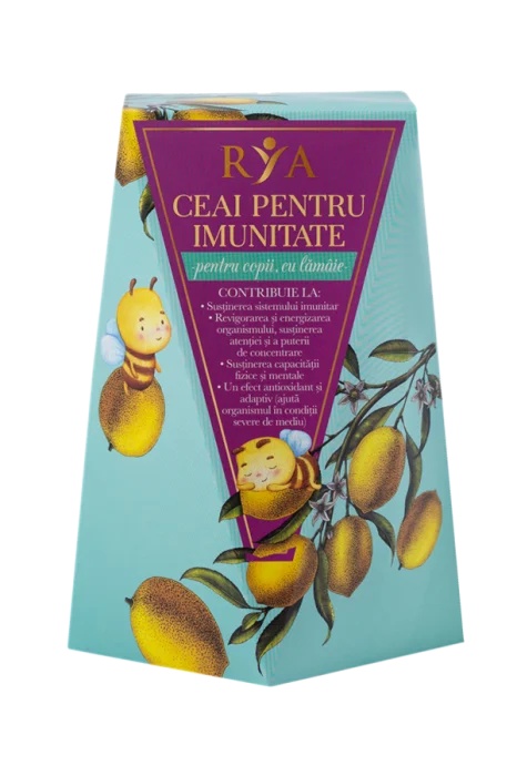 Ceai imunitate cu lamaie pentru copii, 60g, Rya Vita