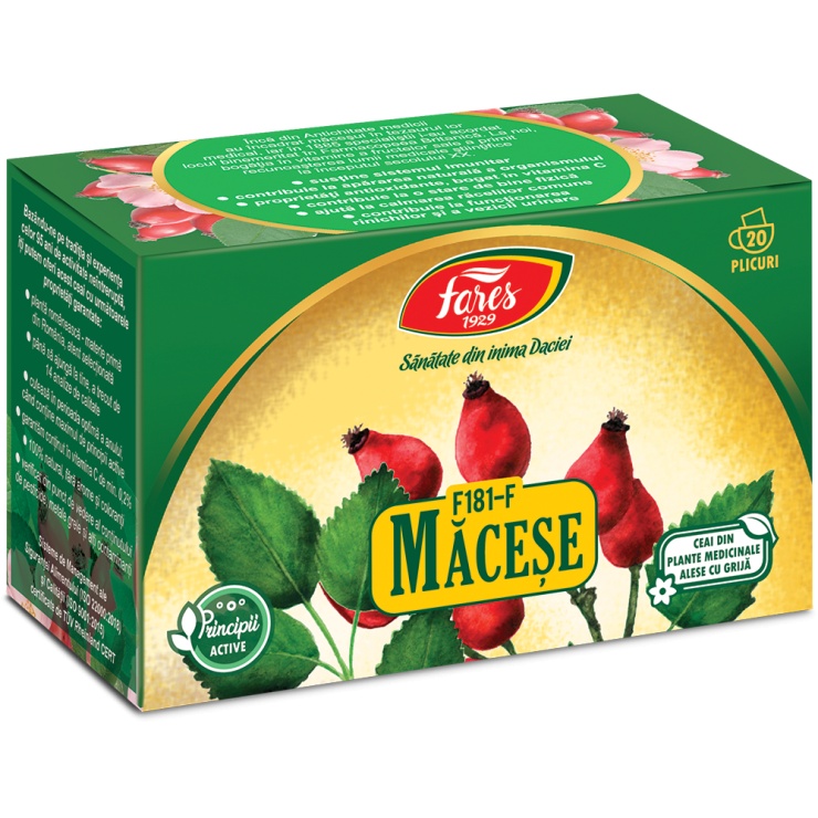 Ceai Macese, F181, 20 plicuri, Fares
