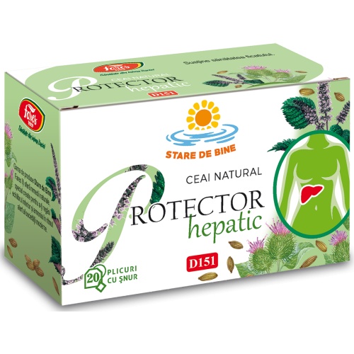 Ceai Protector Hepatic, D151, 20 plicuri, Fares