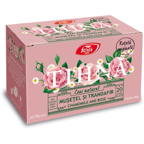 Ceai Tihna cu musetel si trandafir, 20 plicuri, Fares