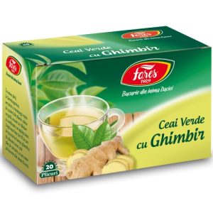 Ceai verde si ghimbir, 20 plicuri, Fares
