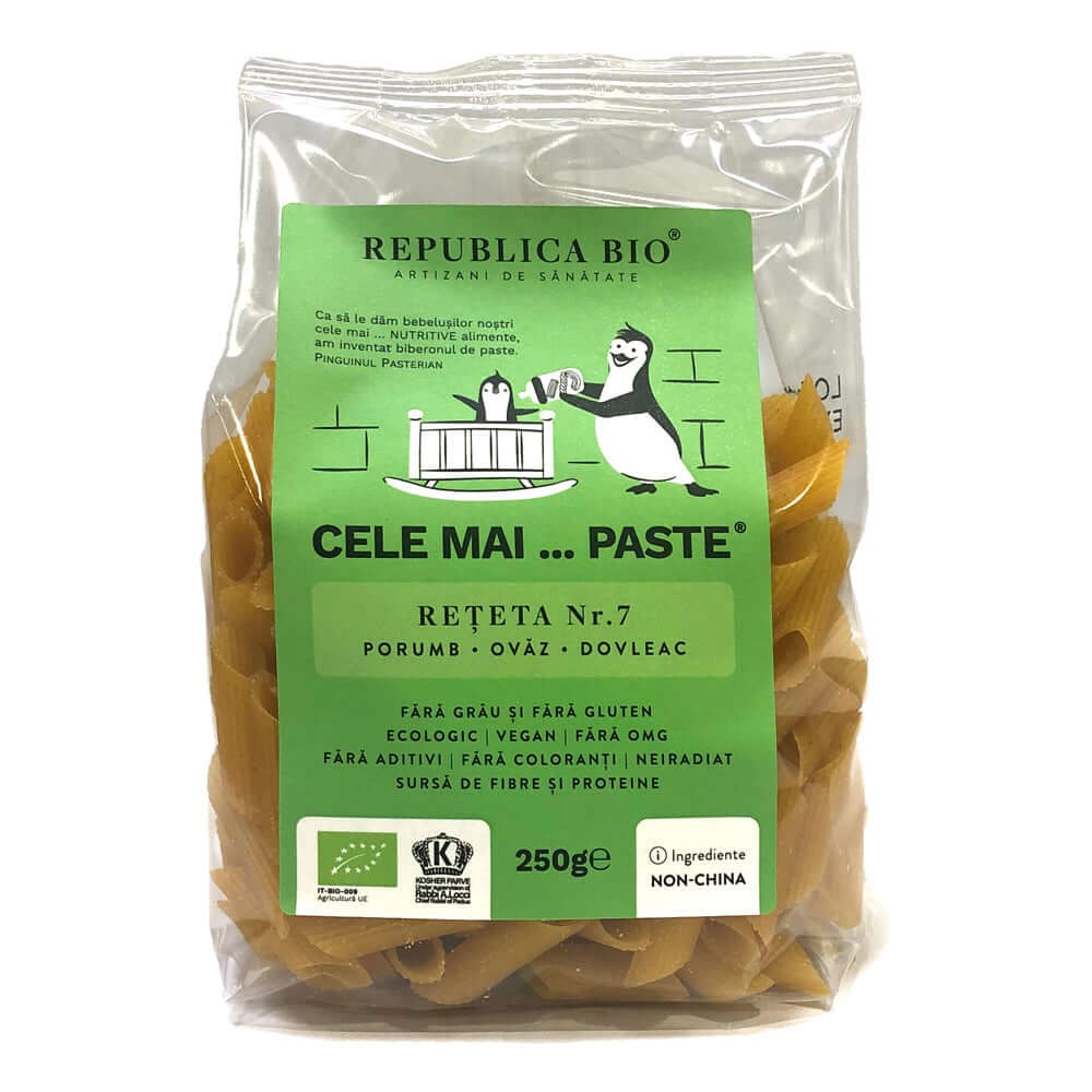 Cele mai Paste Reteta 7 porumb ovaz dovleac, ECO, fara gluten, 250g, Republica BIO