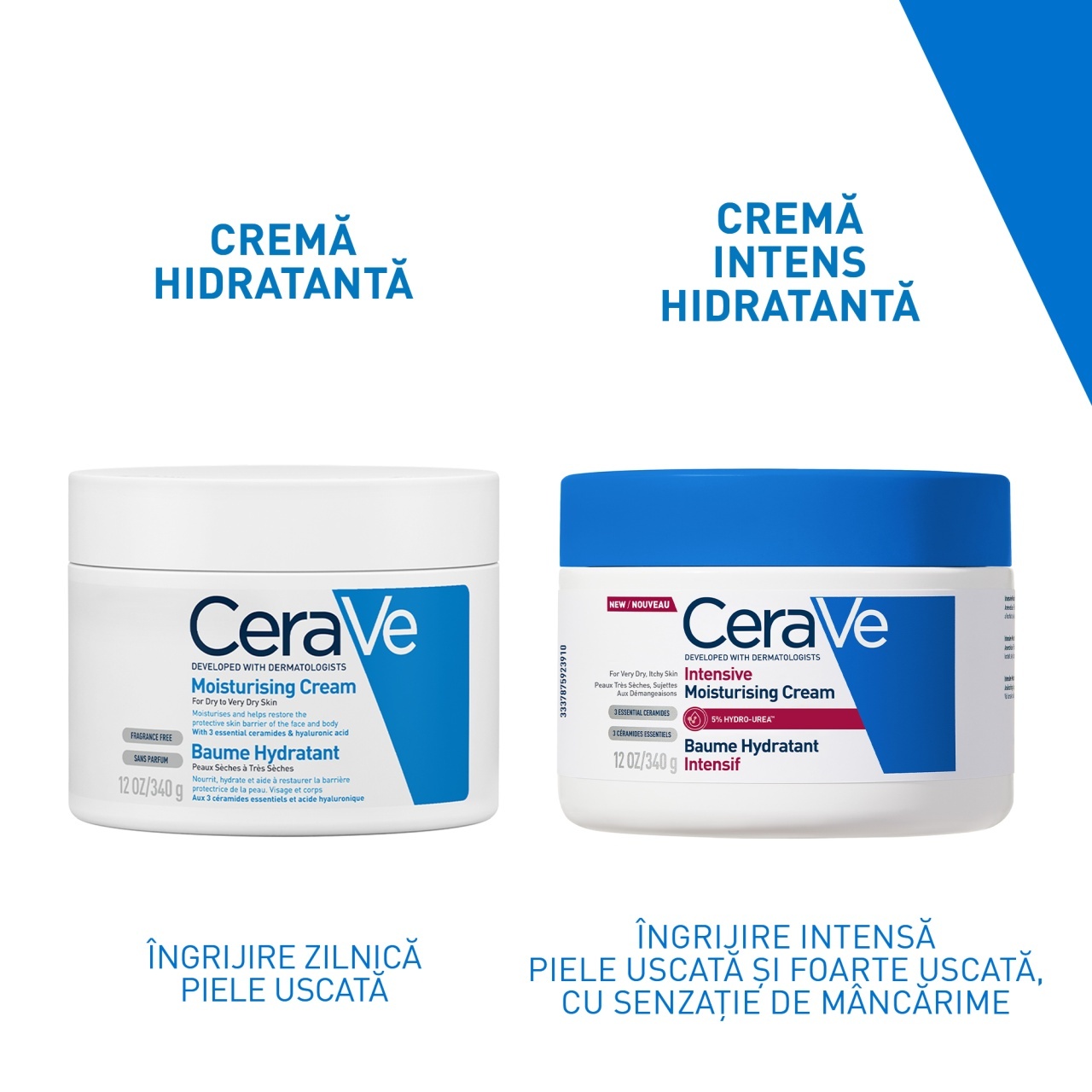 CeraVe Crema Intens Hidratanta cu 5% Hydro-Uree, 340 g