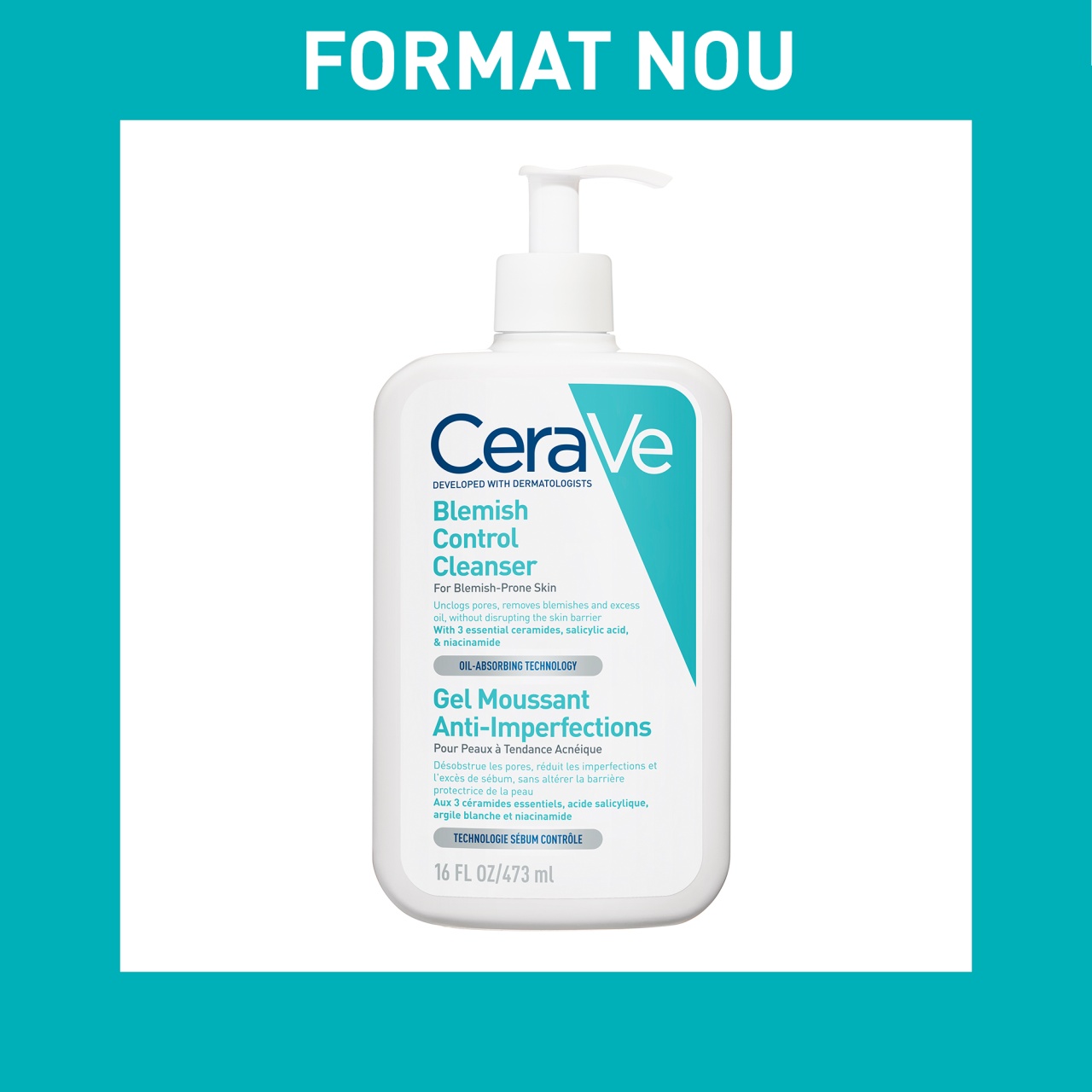 CeraVe Gel de Curatare Spumant Anti-Imperfectiuni, 473 ml