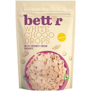 Choco drops White ciocolata alba bio, 200g, Bettr