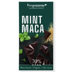 Ciocolată Bio cu Maca și Mentă, 100g, Benjamissimo