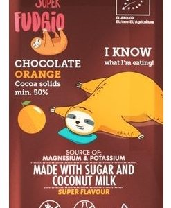 Ciocolata bio cu portocale, 80g, SuperFudgio