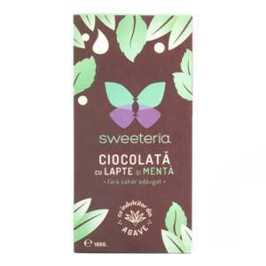 ciocolata cu lapte menta si indulcitor din agave 100 g sweeteria.png