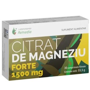 Citrat de Magneziu Forte, 1500 mg, 30 capsule, Remedia
