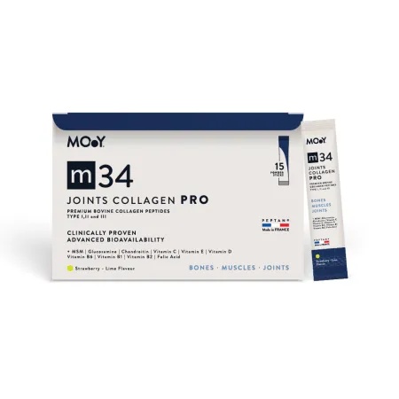 Colagen PRO bovin cu aroma de capsuni, lamaie si menta m34, 15 plicuri x 13 g – Molecules of Youth