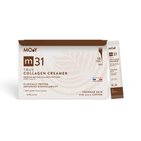 Collagen Creamer bovin cu peptide m31, 15 plicuri x 7 g – Molecules of Youth