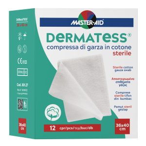 Comprese sterile Dermatess tifon bumbac Master-Aid, 36x40 cm, 12 buc