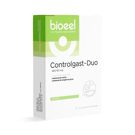 Controlgast Duo, 30 comprimate masticabile, Bioeel