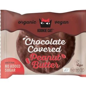 Cookie cu crema de arahide invelita in ciocolata fara gluten Eco, 50g, Kookie Cat