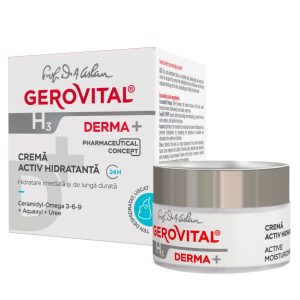 Crema activ hidratanta 24h H3 Derma+, 50ml, 380, Gerovital