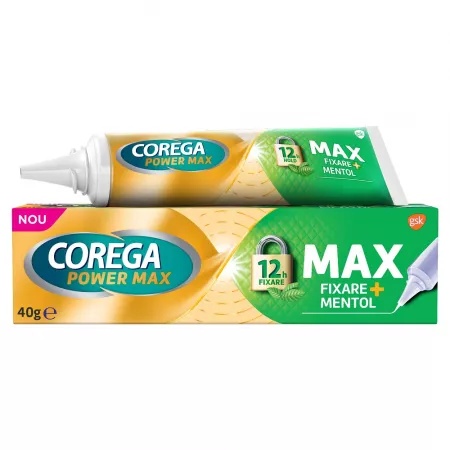 Crema adeziva pentru proteza dentara Corega Max Fixare + Mentol, 40g