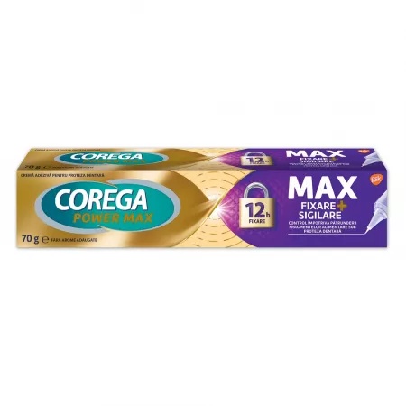 Crema adeziva pentru proteza dentara Corega Power Max Fixare + Sigilare, 70g