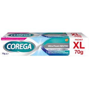 Crema adeziva pentru proteza dentara Corega Ultra Fixare Neutro, 70g