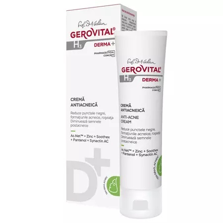 Crema antiacneica H3 Derma+ – 50 ml, Gerovital