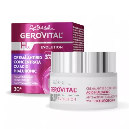 Crema antirid concentrata cu acid hialuronic Gerovital H3 Evolution 50 ml