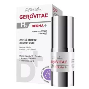 Crema antirid contur pentru ochi H3 Derma+, 15ml, 388, Gerovital