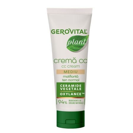 Crema CC matifianta pentru ten normal, nuanta mediu, 30ml, 1350, Gerovital