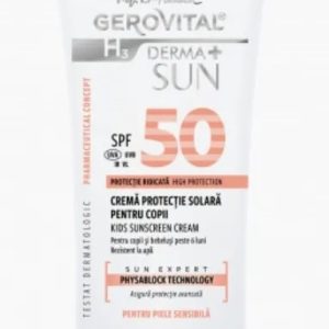 Crema cu protectie solara pentru copii SPF50+ H3 Derma+, 100ml, 4634, Gerovital