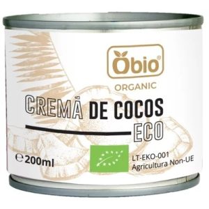 Cremă de cocos bio, cremă, 200ml, OBio