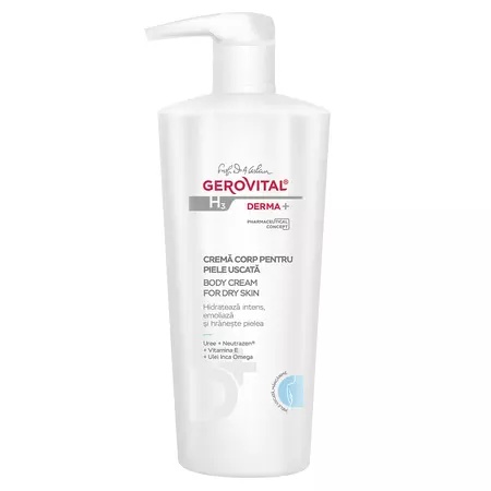 Crema de corp pentru piele uscata H3 Derma+ – 500 ml, Gerovital