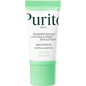 Crema de fata Wonder Releaf Centella Daily Sun Lotion Mini SPF 50+ PA++++, 15 ml, Purito
