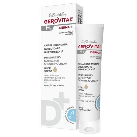 Crema hidratanta corectoare uniformizanta H3 Derma+ – 30 ml, Gerovital