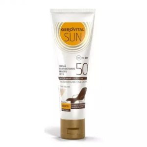 Crema nuantatoare pentru fata cu protectie solara SPF50, 50ml, Gerovital Sun