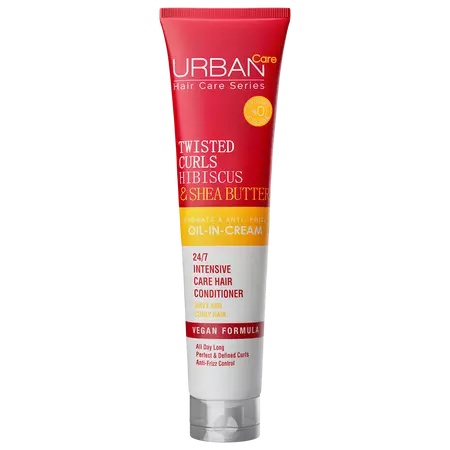 Crema pentru par cret cu Hibiscus si unt de Shea, 175 ml, Urban Care